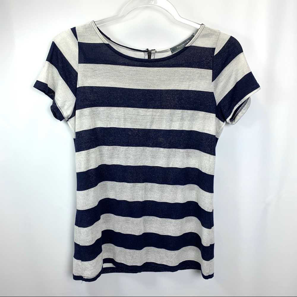 4/$25 Peppermint striped back zip tee. Size M